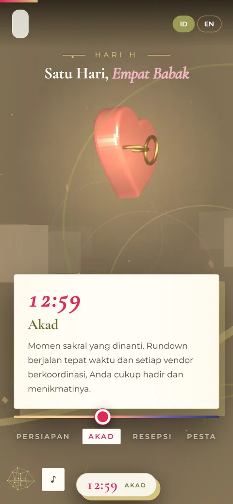The ceremony act with a 3D heart on a phone