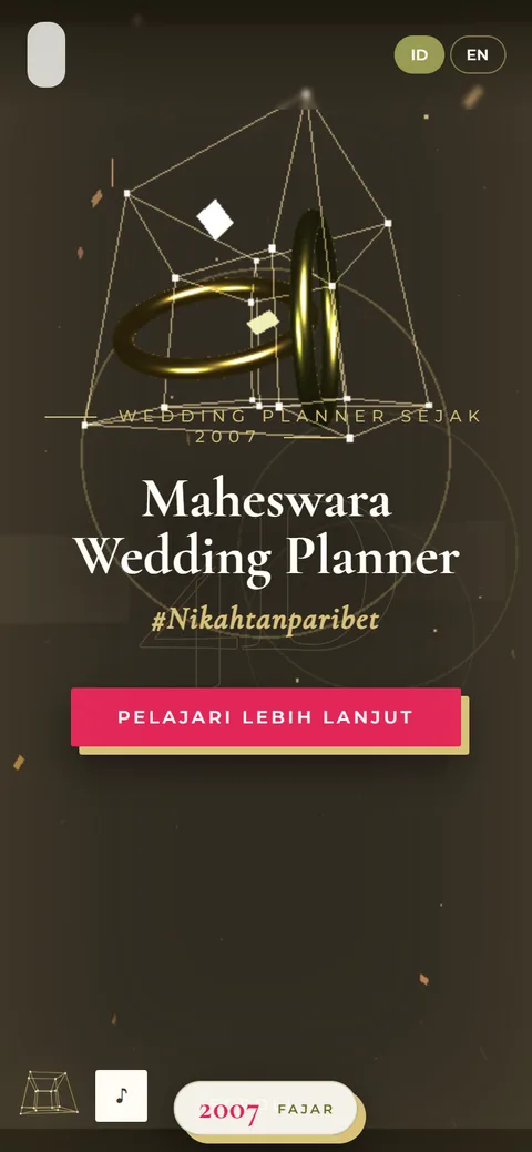 Maheswara website hero on a phone